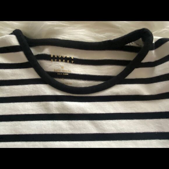 Kate Spade White Striped Crew Neck T-Shirt - Picture 5 of 7